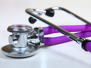 Purple stethoscope